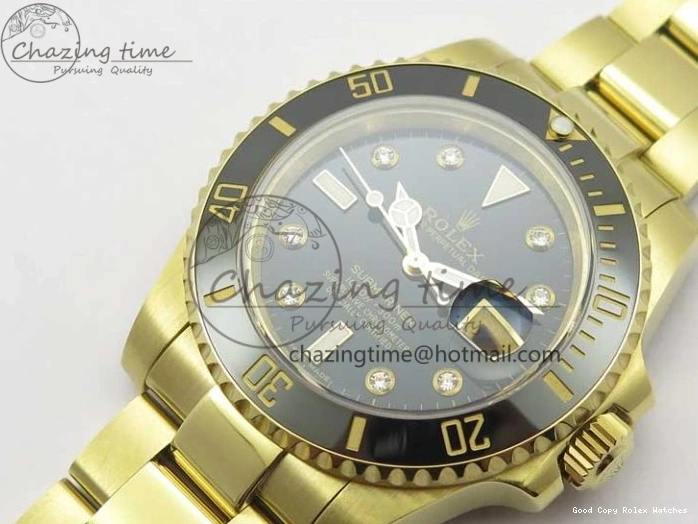 AAA Replica Watches Bracelet SA3135 3010 Black Diam Black Maker 1:1 Dial Bp 116618 Edition V on Ceramic 316L Submariner YG Supportive LN Best 0105